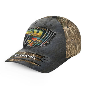 Yellow perch fishing camo Custom fishing hat Fishing Baseball Angler perch hat cap NQS4575