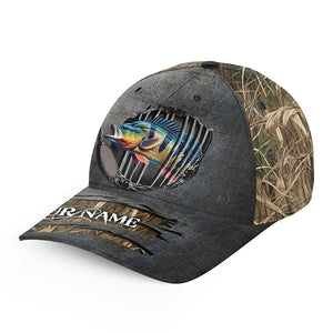 Peacock Bass fishing camo Custom fishing hat Fishing Baseball Angler Bass hat cap NQS4578