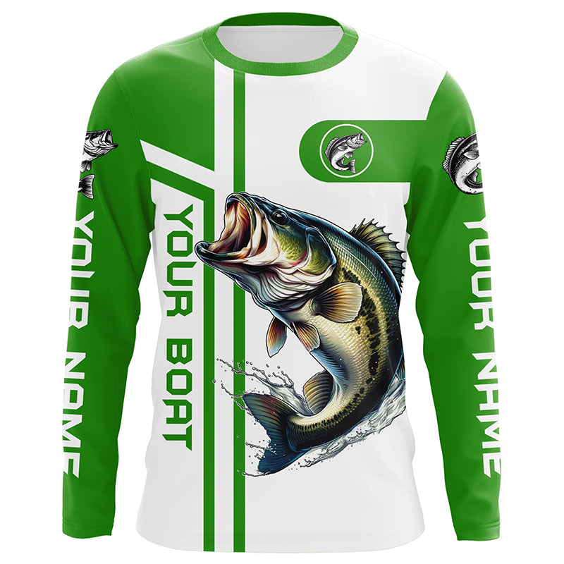 Largemouth bass fishing Customize name and boat name fishing shirts for men, custom fishing apparel NQS3073