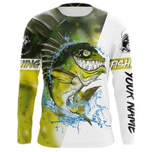 Load image into Gallery viewer, Angry Bass fishing Custom sun protection Long sleeve Fishing Shirts, Personalized Bass Fishing jerseys NQS5514