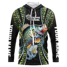 Load image into Gallery viewer, Crappie freshwater fishing black green scales Custom Name sun protection fishing jersey NQS3507