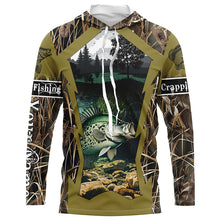 Load image into Gallery viewer, Crappie Fishing Camo Customize Name UV protection Long sleeve Fishing Shirts Personalized Gifts NQS503