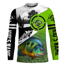 Load image into Gallery viewer, Bluegill Fishing green performance fishing shirt Custom Bluegill fishing shirts jerseys NQS6012