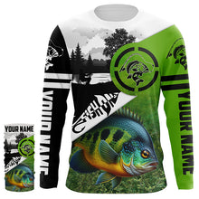 Load image into Gallery viewer, Bluegill Fishing green performance fishing shirt Custom Bluegill fishing shirts jerseys NQS6012