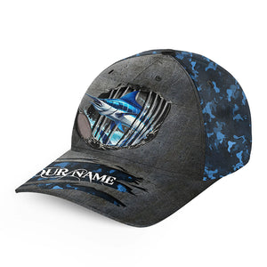 Marlin fishing sea camo Custom fishing hat Unisex Fishing Baseball Angler hat cap NQS4203