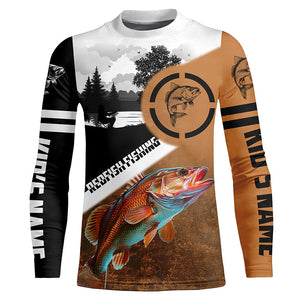 Redfish Puppy Drum Fishing customize name performance fishing shirt UV protection long sleeves NQS614