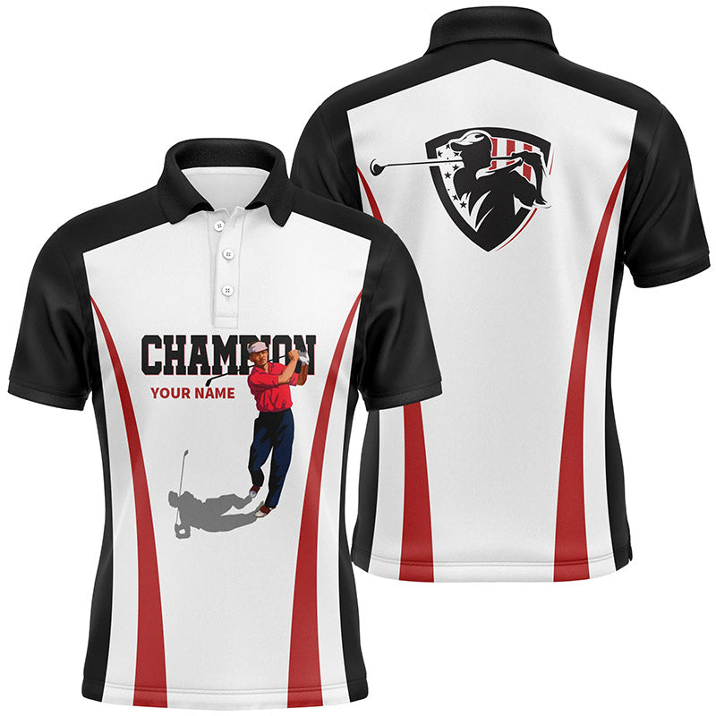 Black and white Mens golf polo shirts custom Champion golf gifts for men, golf tops mens NQS5824