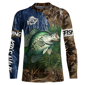 Crappie Fishing camo fishing team shirts, custom Performance Long Sleeve fishing shirts - NQS1260