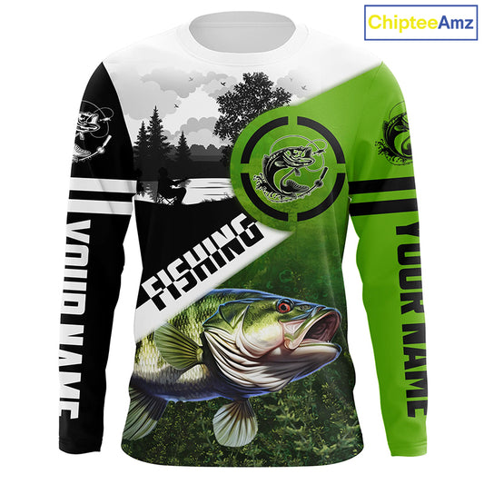 Largemouth Bass fishing Customize All Over Printed Shirts For Men And Women Personalized Fishing Gift NQS241