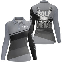 Load image into Gallery viewer, Women golf polo shirt custom Golf it requires only one ball womens golf shirt, golfing gifts | Gray NQS5842