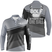 Load image into Gallery viewer, Mens golf polo shirts custom Golf it requires only one ball mens golf shirts, golfing gifts | Gray NQS5842