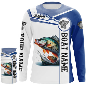 Crappie fishing UV protection Customize name and boat name crappie tournament shirts NQS3014