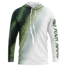 Load image into Gallery viewer, Bass Fishing green Scale Customize Name 3D performance fishing Shirts NQS1384