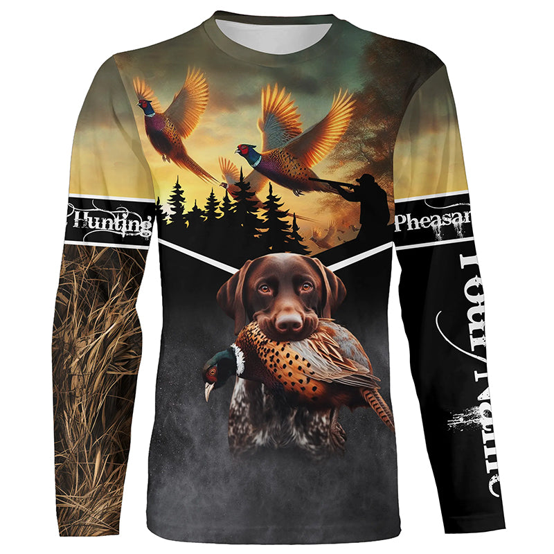 Pheasant hunting dog German Shorthaired Pointer Custom Name 3D All over print hunting camo Shirts NQS1742