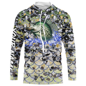 Crappie Fishing crappie scales customize name performance UV protection long sleeves fishing shirts NQS4834