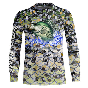 Crappie Fishing crappie scales customize name performance UV protection long sleeves fishing shirts NQS4834