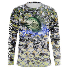 Load image into Gallery viewer, Crappie Fishing crappie scales customize name performance UV protection long sleeves fishing shirts NQS4834