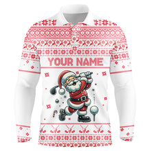 Load image into Gallery viewer, Funny ugly Christmas pattern golf shirt Mens golf polo shirt, Santa Golfer gifts NQS6513