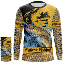 Load image into Gallery viewer, I am a fisherman Walleye Fishing Custome sun protection long sleeve fishing shirt for men, women, kid NQS258