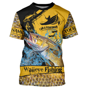 I am a fisherman Walleye Fishing Custome sun protection long sleeve fishing shirt for men, women, kid NQS258