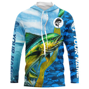 Mahi mahi saltwater fishing Custom sea blue camo UV Protection Fishing shirts, Dorado fishing Jerseys NQS5631