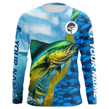 Load image into Gallery viewer, Mahi mahi saltwater fishing Custom sea blue camo UV Protection Fishing shirts, Dorado fishing Jerseys NQS5631