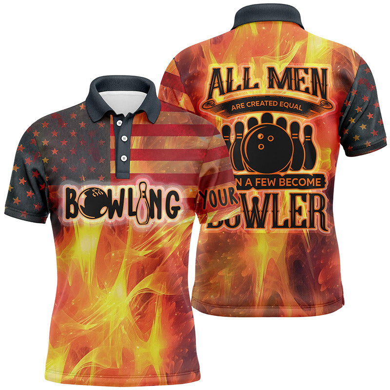Custom bowling shirt for men – personalized team jersey front view