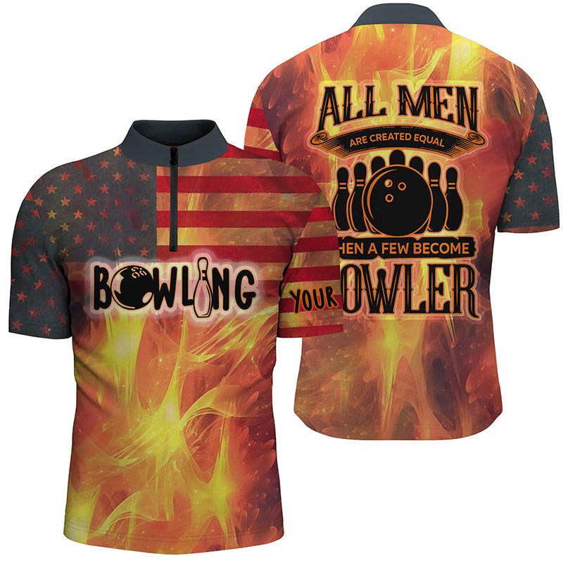 Custom bowling shirt for men – personalized team jersey front view