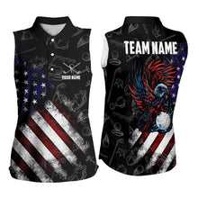 Load image into Gallery viewer, Retro American Flag Eagle Golf Women Sleeveless Polos Custom Patriotic Golf Team Jersey best golf gift NQS9633