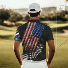 Load image into Gallery viewer, Personalized golf polo shirts for Men Vintage American Flag Custom patriotic golf tops for mens NQS9835