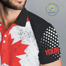 Load image into Gallery viewer, Personalized golf polo shirts for Men Vintage Canadian Flag Custom patriotic golf tops for mens NQS9836