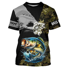 Load image into Gallery viewer, Largemouth Bass Fishing Camo UV protection custom long sleeve fishing apparel, Bass fishing jerseys NQS8198