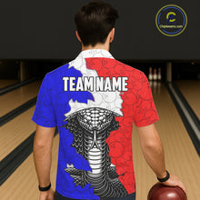 Load image into Gallery viewer, Personalized Red, White and Blue Cobra Snake Bowling Team Hawaiian Shirt, Patriotic Bowling Jerseys NQS11198