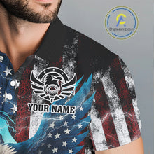 Load image into Gallery viewer, Personalized American Flag Eagle Lightning Thunder Golf Polo Shirts For Men, Patriotic Golfing Gifts NQS11717