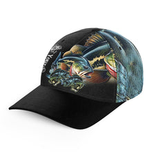 Load image into Gallery viewer, Largemouth Bass fishing green Custom fishing hat Unisex Fishing Baseball Angler hat cap NQS1576