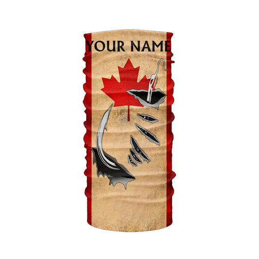 Canadian Fishing 3D Fish Hook patriotic fish on UV protection custom name long sleeve fishing apparel NQS5406
