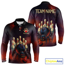 Load image into Gallery viewer, Personalized Funny Angry Spider Bowling Team Polo, 1/4 Zip Shirts For Men, Spider Bowling Jerseys NQS11204