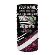 Load image into Gallery viewer, Move over boys let this girl show you how to fish Crappie fishing pink camo custom 3D fishing shirt NQS9471