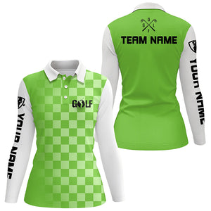 Womens golf polos shirts custom name funny ladies golf shirts, women golf clothes | Green NQS4859