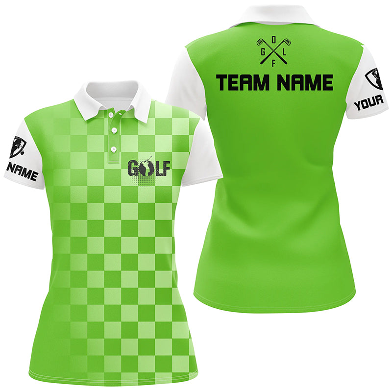 Womens golf polos shirts custom name funny ladies golf shirts, women golf clothes | Green NQS4859