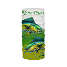 Load image into Gallery viewer, Mahi-mahi Fishing Customize Name Green Scales Long Sleeve Fishing Shirts, Personalized Fishing Gift NQS261