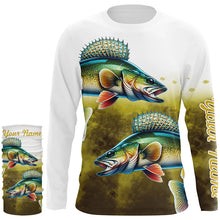 Load image into Gallery viewer, Walleye Fishing Yellow scales Customize Name 3D All Over Printed Shirts, Personalized Fishing Gifts NQS264