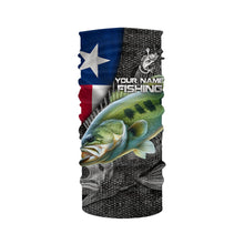 Load image into Gallery viewer, Largemouth Bass fishing Texas flag custom fishing shirts for men Performance Long Sleeve NQS3709