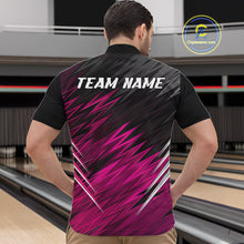 Load image into Gallery viewer, Pink and Black Bowling Shirts For Men Custom Name and Team name  Bowling Jerseys Bowlers Outfit NQS11001