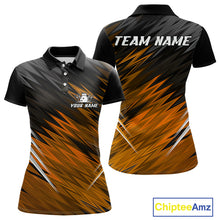 Load image into Gallery viewer, Orange and Black Bowling Shirts For Women Custom Name and Team name  Bowling Jerseys Bowlers Outfit NQS11002