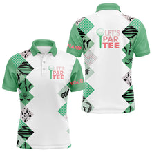 Load image into Gallery viewer, Green and White Mens Golf Polo Shirts custom Let&#39;s par tee golf tops for men golfing gifts NQS9137