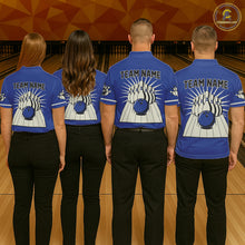 Load image into Gallery viewer, Blue Retro Bowling Polo, Quarter Zip Shirts For Men Custom Vintage Bowling Team Jerseys NQS11212