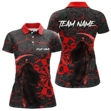 Load image into Gallery viewer, Women Darts shirts Custom black and red reaper skull Darts Team Jerseys, Darts gifts NQS9481