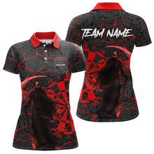 Load image into Gallery viewer, Women Darts shirts Custom black and red reaper skull Darts Team Jerseys, Darts gifts NQS9481