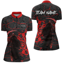 Load image into Gallery viewer, Women Darts shirts Custom black and red reaper skull Darts Team Jerseys, Darts gifts NQS9481